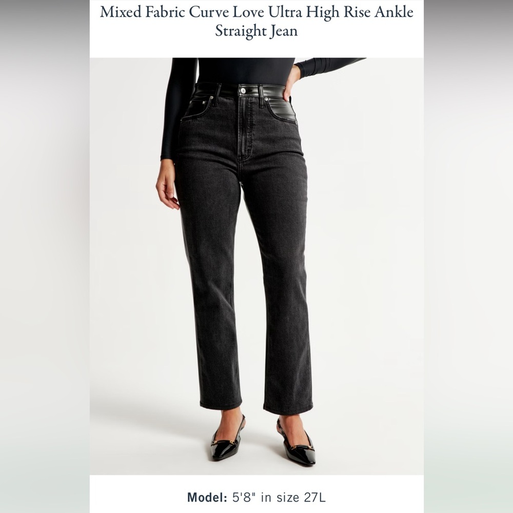 Abercrombie & Fitch the ankle straight ultra high rise curve love size 27